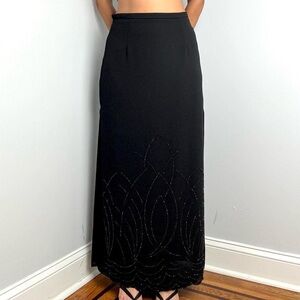 Vintage Black Beaded Maxi Skirt